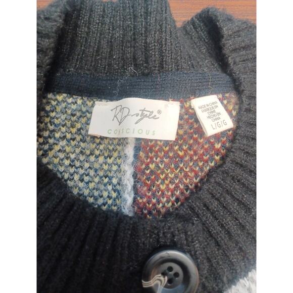 Anthropologie RD Style Conscious Multicolor Plaid Cardigan Sweater Size Large - Picture 2 of 8